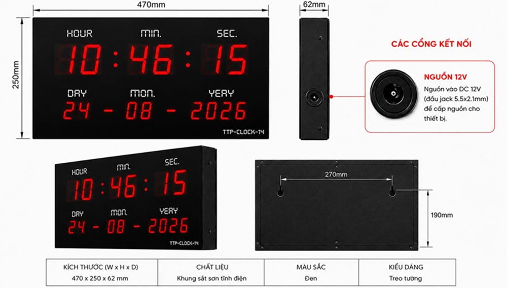 TTP-CLOCK-14 không kết nối mạng LAN